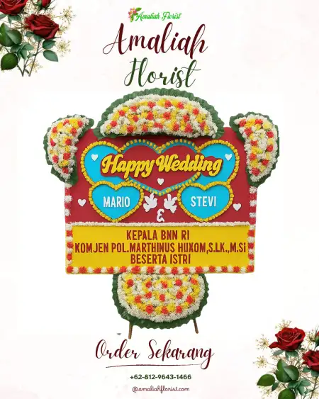 Papan Bunga Pernikahan Aula Ken Arok Bojonggede